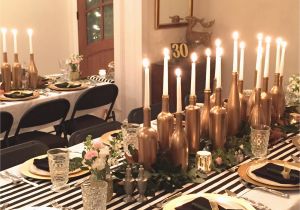 Table Decorations for Birthday Dinner Gold Black and White My 30th Birthday Dinner Party