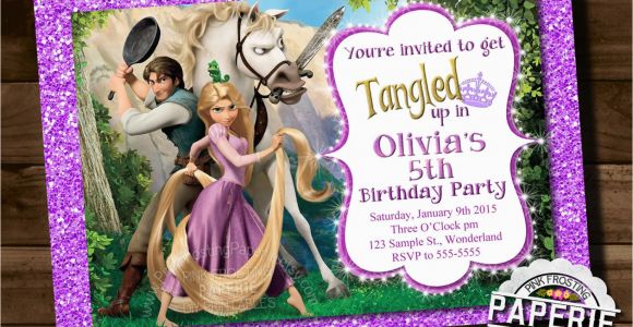 Tangled Birthday Invitations Personalized Printable Tangled Invitation Rapunzel Invitation Disney