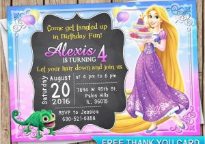Tangled Birthday Invitations Personalized Rapunzel Invitation Birthday Card Disney Princess Invitation