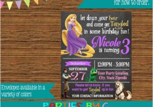 Tangled Birthday Invitations Personalized Rupunzel Tangled Chalkboard Birthday Party Invitations