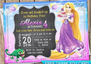 Tangled Birthday Invites Rapunzel Invitation Birthday Card Disney Princess Invitation