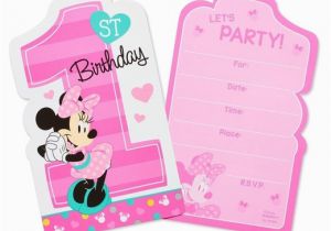 Target Birthday Invitation Cards 8ct Minnie Mouse 1st Birthday Invitations Target