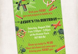 Target Photo Birthday Invitations Printable Nerf Birthday Invitation Digital by