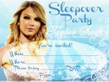 Taylor Swift Birthday Invitations Invitations for Sleepover Party