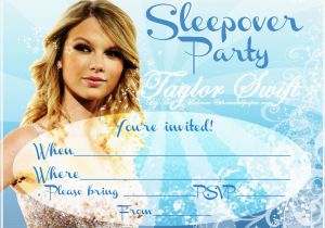 Taylor Swift Birthday Invitations Invitations for Sleepover Party