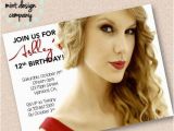 Taylor Swift Birthday Party Invitations Taylor Swift theme Birthday Party Invitation Red