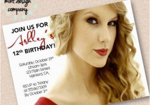 Taylor Swift Birthday Party Invitations Taylor Swift theme Birthday Party Invitation Red