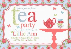 Teacup Birthday Invitations Free afternoon Tea Invitation Template