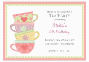 Teacup Birthday Invitations Free afternoon Tea Invitation Template