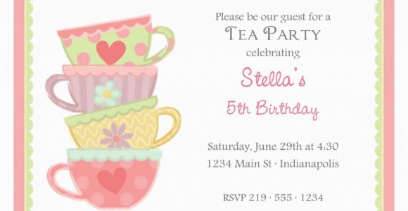 Teacup Birthday Invitations Free afternoon Tea Invitation Template