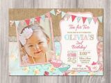 Teacup Birthday Invitations Tea for Two Invitation Tea Party Invitation 2nd Birthday
