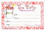 Teacup Birthday Invitations Tea Party Blank Invitations