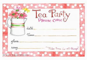 Teacup Birthday Invitations Tea Party Blank Invitations