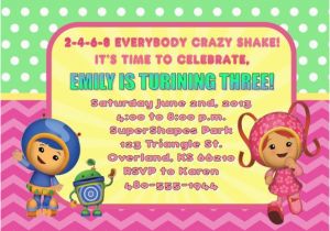 Team Umizoomi Birthday Invitations Items Similar to Team Umizoomi Birthday Invitation On Etsy