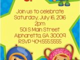 Team Umizoomi Birthday Invitations Team Umizoomi Birthday Party Invitation Blue