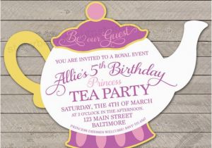 Teapot Birthday Invitations Princess Tea Party Birthday Party Invitation Teapot