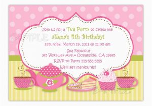 Teapot Birthday Invitations Tea Party Birthday Invitation You Print