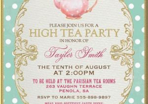 Teapot Birthday Invitations Tea Party Invitation High Tea Bridal Shower by