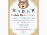 Teddy Bear First Birthday Invitations Boys Teddy Bear Picnic 1st Birthday Invitation Zazzle