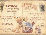 Teddy Bear First Birthday Invitations Personalised Childrens 1st Birthday Teddy Bears Picnic