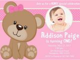 Teddy Bear First Birthday Invitations Pink Teddy Bear Birthday Invitations Bagvania Free