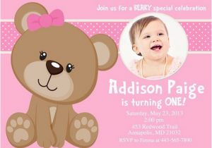 Teddy Bear First Birthday Invitations Pink Teddy Bear Birthday Invitations Bagvania Free