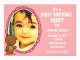 Teddy Bear Invitations for 1st Birthday 1st Birthday Invitation Teddy Bear Pink 5 Quot X 7