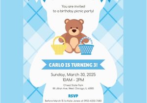 Teddy Bear Invitations for 1st Birthday 30 Birthday Invitation Designs Free Premium Templates