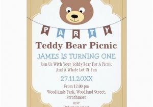 Teddy Bear Invitations for 1st Birthday Boys Teddy Bear Picnic 1st Birthday Invitation Zazzle