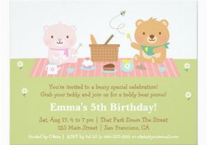 Teddy Bear Invitations for 1st Birthday Cute Teddy Bear Picnic Birthday Party Invitations Zazzle