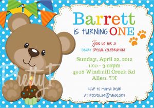 Teddy Bear Invitations for 1st Birthday Teddy Bear Invitation Birthday Shower U Print by