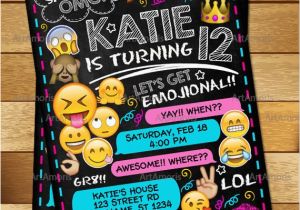 Teenage Birthday Invitation Wording Emoji Invitation Emoji Birthday Invitations Teen Birthday