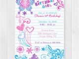 Teenage Birthday Invitation Wording Notebook Doodles Tween Birthday Invitation Girl Birthday