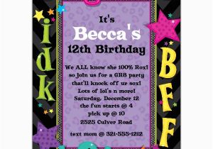 Teenage Birthday Invitation Wording Teen Talk Birthday Party Invitations Paperstyle