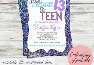 Teenage Birthday Invitation Wording Tween to Teen Birthday Party Invitation 13th Birthday