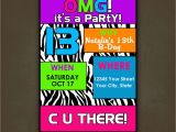 Teenage Birthday Invites Teen Tween Birthday Invitation Personalized