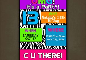 Teenage Birthday Invites Teen Tween Birthday Invitation Personalized