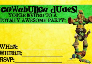 Teenage Mutant Ninja Turtles Birthday Invitations Free Birthday Invites Teenage Mutant Ninja Turtle Party