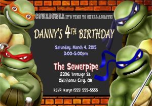 Teenage Mutant Ninja Turtles Birthday Invitations Free Teenage Mutant Ninja Turtle Birthday Party Invitations