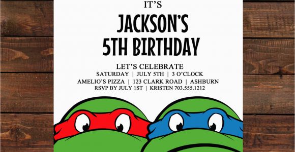 Teenage Mutant Ninja Turtles Birthday Invites Teenage Mutant Ninja Turtle Invitation Printable
