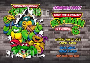 Teenage Mutant Ninja Turtles Birthday Invites Teenage Mutant Ninja Turtles Invitation Printable Tmnt