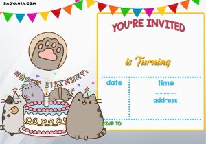 Template for Birthday Invitation Free Free Printable Pusheen Birthday Invitation Template Free