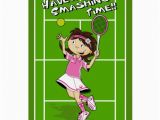 Tennis Birthday Cards Tennis Girl Birthday Card Zazzle