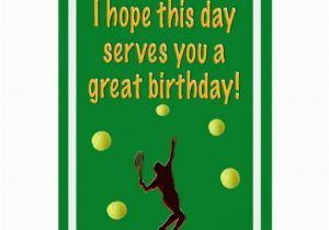 Tennis Birthday Cards Tennis Player Happy Birthday Card Zazzle