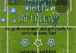 Tennis Birthday Party Invitations Tennis Birthday Invitation