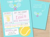 Tennis Birthday Party Invitations Tennis Birthday Invitation Print Your Own Invitation Diy