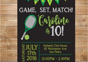 Tennis Birthday Party Invitations Tennis Birthday Party Invitation Tennis Invite Printable