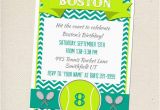 Tennis Birthday Party Invitations Tennis Party Invitation Customizable You Print