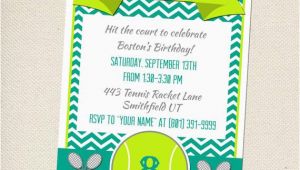 Tennis Birthday Party Invitations Tennis Party Invitation Customizable You Print