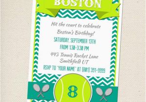 Tennis Birthday Party Invitations Tennis Party Invitation Customizable You Print